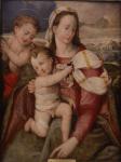 Неизвестный художник . Мадонна с младенцем и Иоанном Крестителем (Мадонна с детьми и птичкой). Начало XVI в.